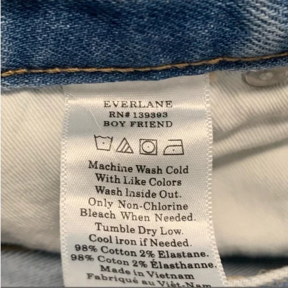 Everlane Boyfriend Jeans Light Wash Size 27 - Picture 5 of 8